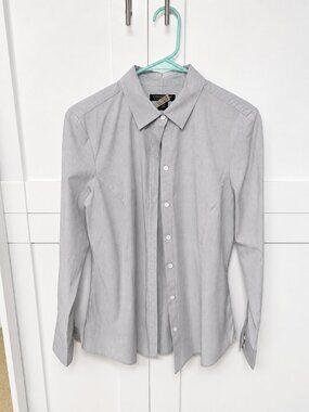 Covington Essentials Gray Pinstripe Button-Down Shirt | Size M
